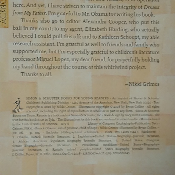 Barack Obama Child Hope Junior Picture Biography Book Homeschool Classroom - Picture 5 of 5